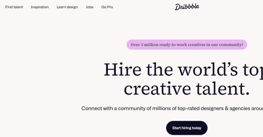 Dribbble for creative talent freelancers