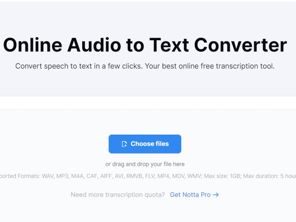 Notta best for convert audio into text